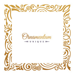 Vintage vector retro blog frame. Set of artistic golden page with a logo design for your 