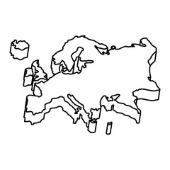europe map silhouette icon vector illustration design