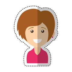 young woman avatar character vector illustration design