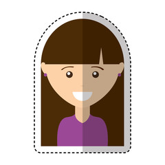 young woman avatar character vector illustration design