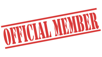 Stamp with text OFFICIAL MEMBER inside on white