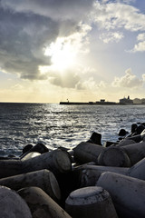 coucher de soleil sur la baie de Funchal