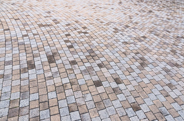 Fototapeta premium Duotone yellow and Gray Brick Stone on The Ground for Street Road