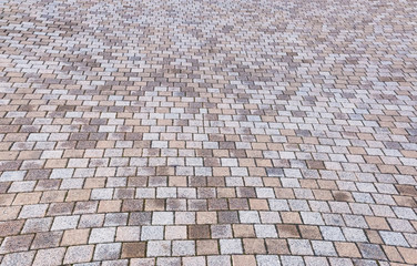 Fototapeta premium Duotone yellow and Gray Brick Stone on The Ground for Street Road