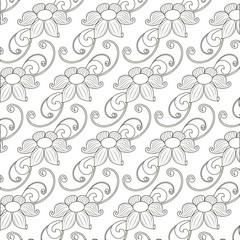 Seamless monochrome floral pattern stock vector illustration