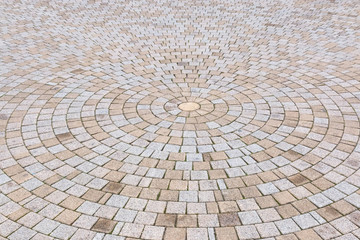 Duotone yellow and Gray Brick Stone on The Ground for Street Road