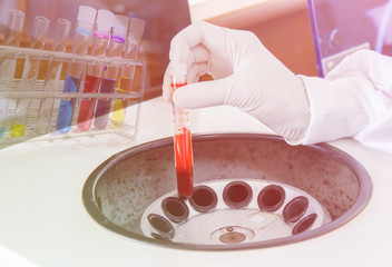 Test tubes in centrifuge