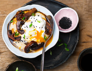 Savory Oatmeal with Poached Egg.