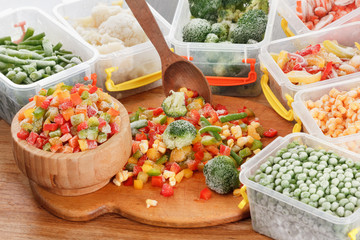 Healthy food frozen vegetables. Cooking ingredients.