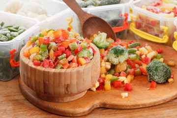 Healthy food frozen vegetables. Cooking ingredients.