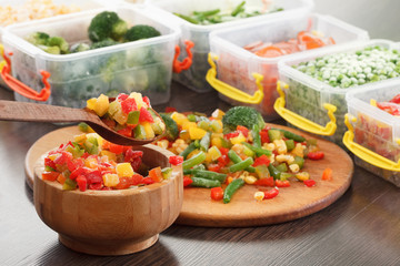 Healthy food frozen vegetables. Cooking ingredients.