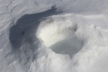 Old Drifted Up Frozen Fishing Hole