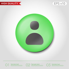 Colored icon or button of user symbol with background