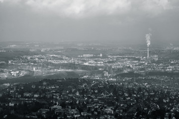 Stuttgart TV Tower Fernsehturm Monochrome View Germany Building Architecture Landscape