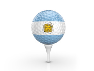 Golf ball Argentina flag