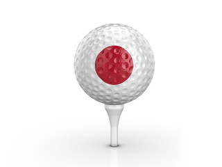 Golf ball Japan flag