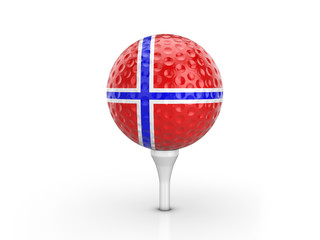 Golf ball Norway flag