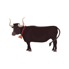 cartoon vector bull mammal animal isolated