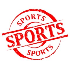 Damaged round seal with the inscription - sports - vector eps