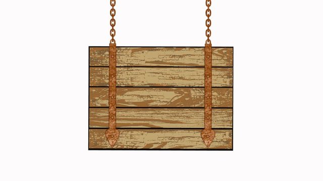 square wooden planks illustration with chains on white background