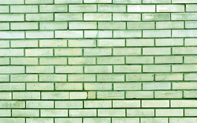 Green toned brick wall texture