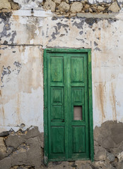 Shabby green door