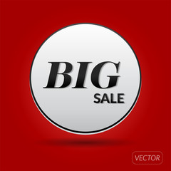 Big sale poster, banner. Grey color big sale, clearance. Vector illustration on isolated background. Market template design.