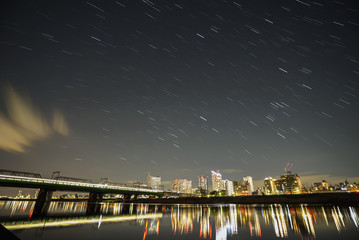 Fototapeta na wymiar 多摩川の夜景