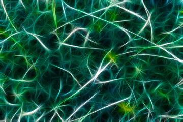 Neural network background. Neurons connections painted different colors.