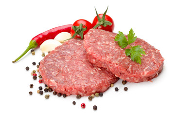 Raw hamburger meat