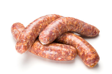 Homemade traditional thick pork sausages