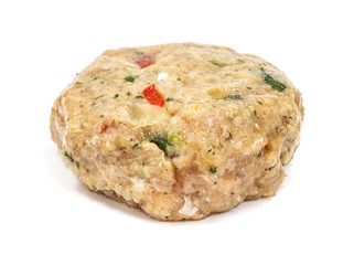 Raw spicy meatball with herbs and vegetables