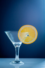 Orange juice glass isolated on background