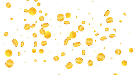 Gold coins banner for St. Patrick`s Day. Saint Patrick`s Day vector coins.