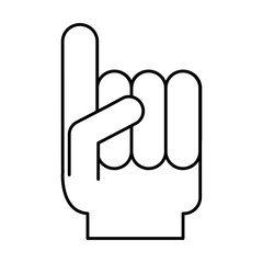 glove sport number one vector illustration design