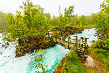 Waterfall along the Aurlandsfjellet Norway