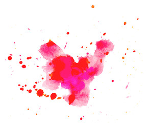 Colorful abstract watercolor texture stain with splashes and spatters. Modern creative watercolor background for trendy design.