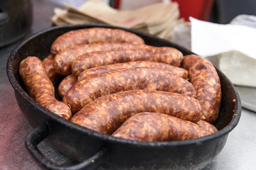 Fresh homemade sausages