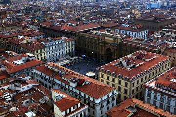 View of the Piazza della Repubblica (Republic square) in Florence, Tuscany, Italy