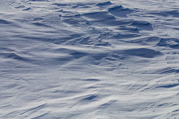 Wind effected snow cover with strong shadows