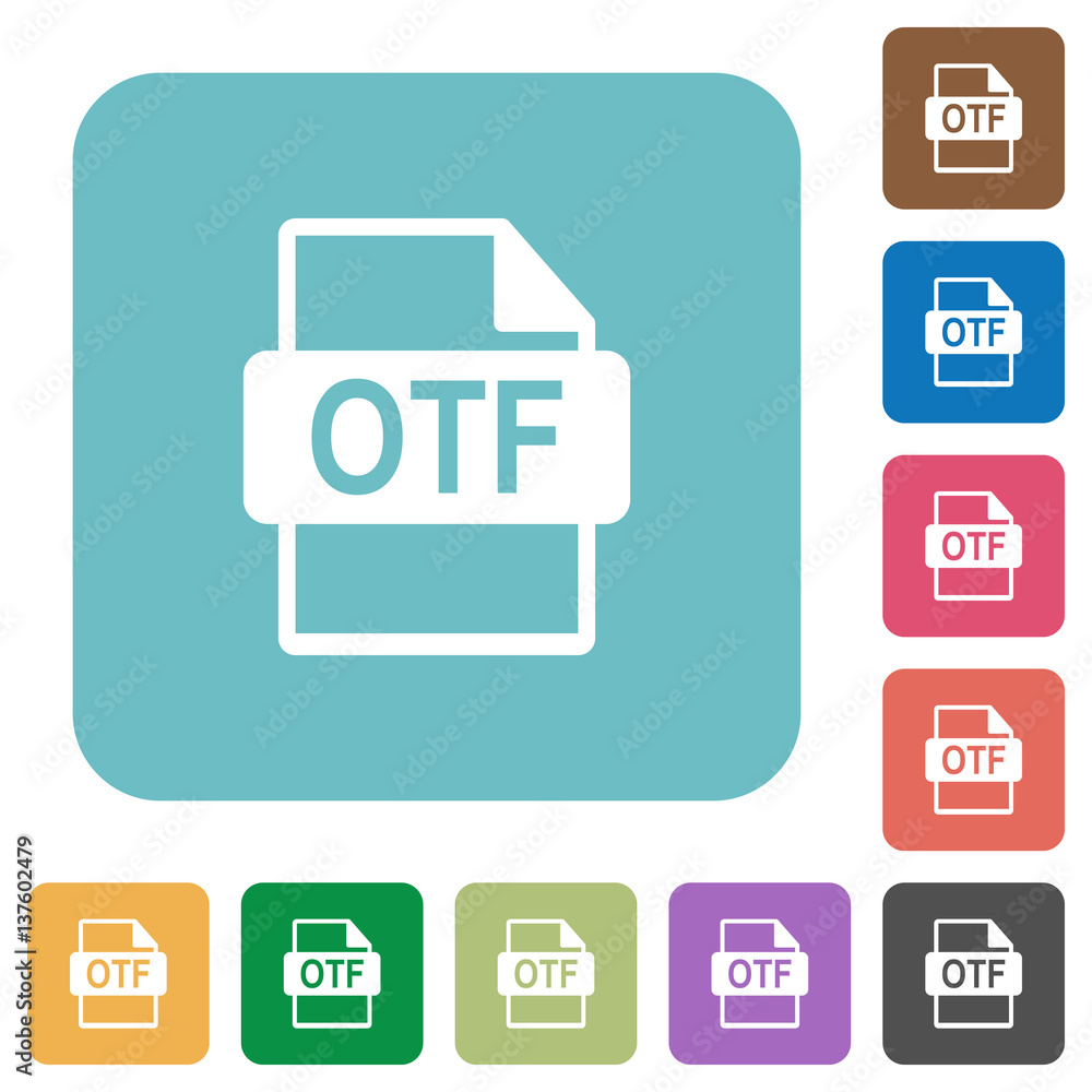 Aufkleber otf file format color darker flat icons rounded square flat icons