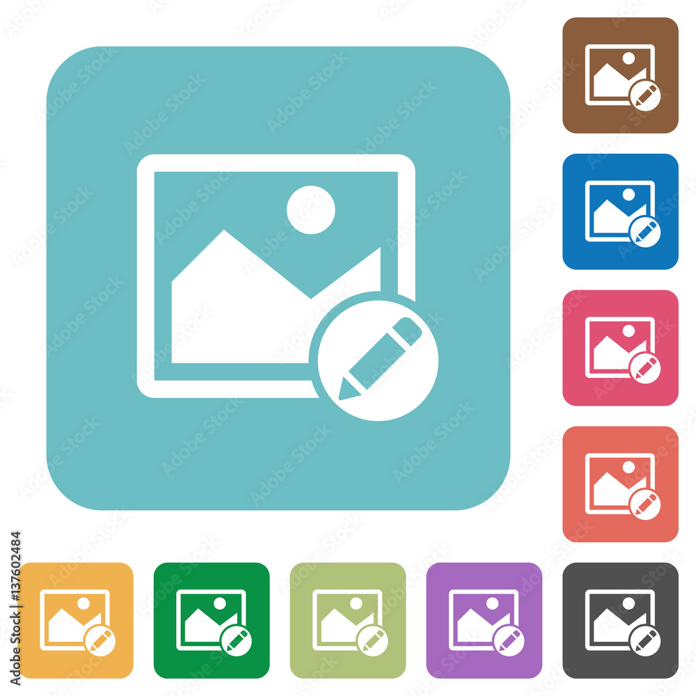 Poster rename image rounded square flat icons