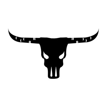 wild west cow skull vector illustration design