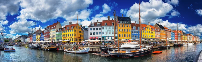 Türaufkleber Bunte Häuser in Nyhavn, Kopenhagen, Dänemark © Horváth Botond