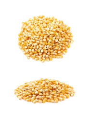 Pile of corn kernels isolated