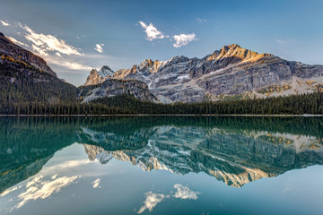 Calm and quiet morning in the wilderness of the stunning Lake Ohara in the heart of the Canadian...