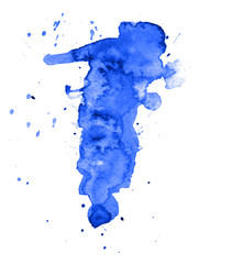 Colorful abstract watercolor texture stain with splashes and spatters. Modern creative watercolor background for trendy design.