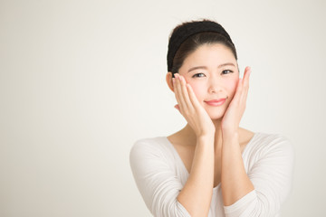 Fototapeta premium ビューティー・白バック