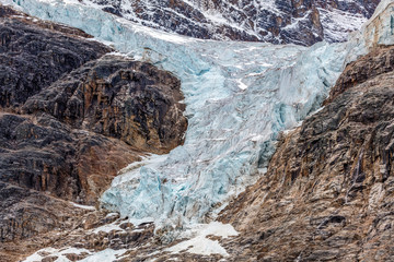 Fototapeta na wymiar Angel Glacier of Mount Edith Cavell in Jasper National Park, Alberta , Canada. Photo taken in 2015