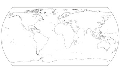 Vector World Map, Line Illustration